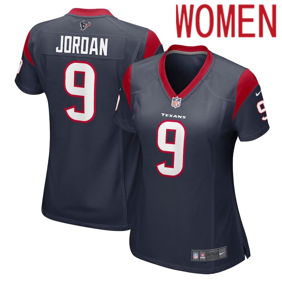 Women Houston Texans #9 Brevin Jordan Nike Navy Game NFL Jersey->women nfl jersey->Women Jersey